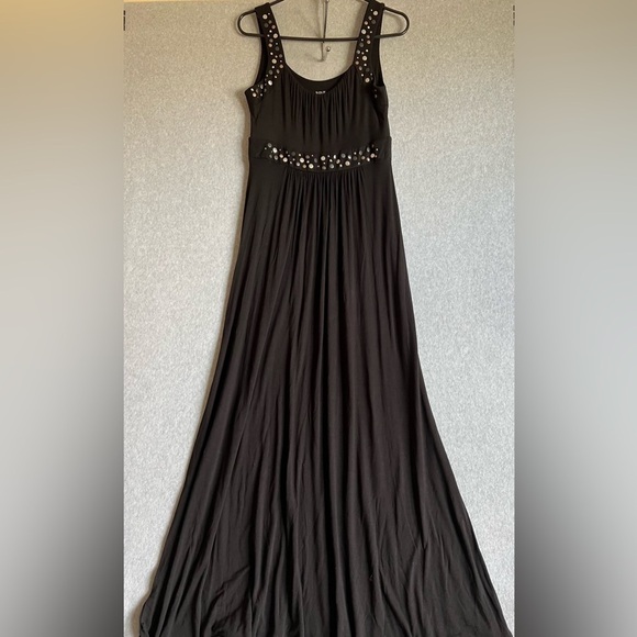A.n.a Maxi Dress  Women's Studded Metal Medium Black Long Party Prom - Picture 1 of 4